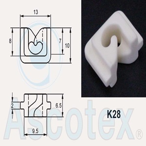 Móc Sứ Ceramic dẫn hướng Ascotex Double Hook Guides K28